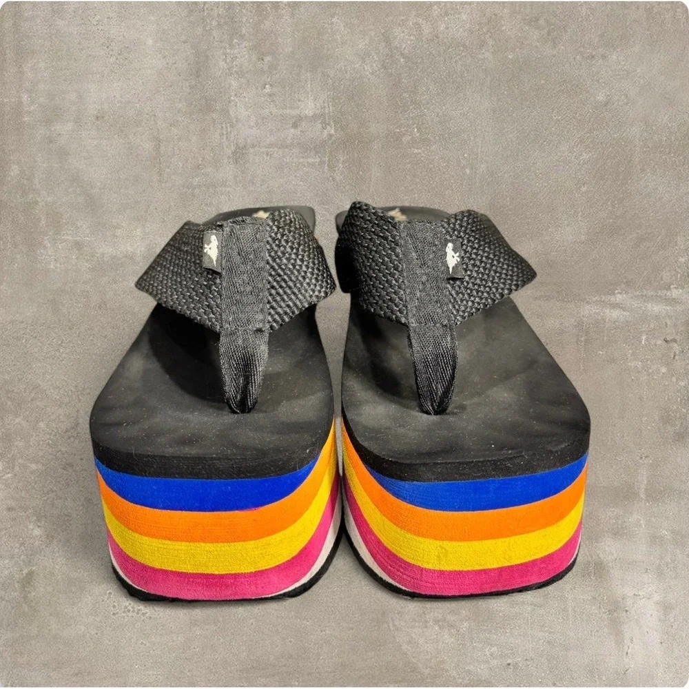 Rocket Dog rainbow platform flip flops size 9 Y2K‎ chunky wedges